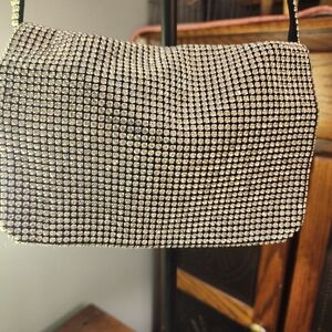 Elegant Silver Mesh Evening Bag